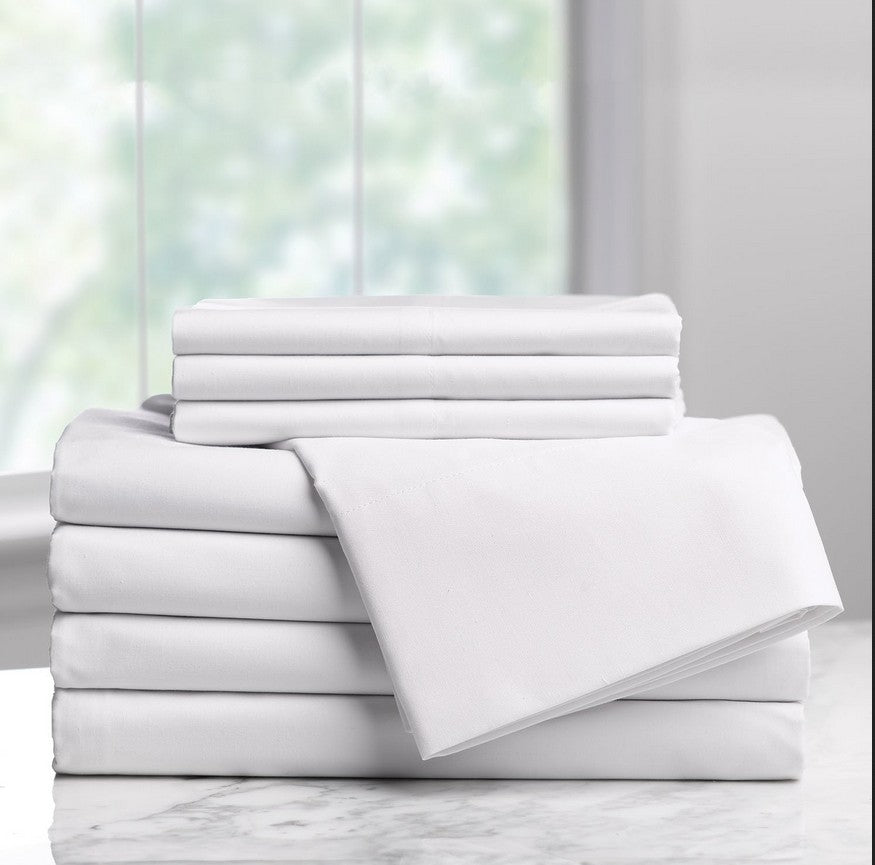 NEW LOT-OF-12 HOTEL QUALITY STANDARD / QUEEN PILLOW CASES 100% COTTON T300