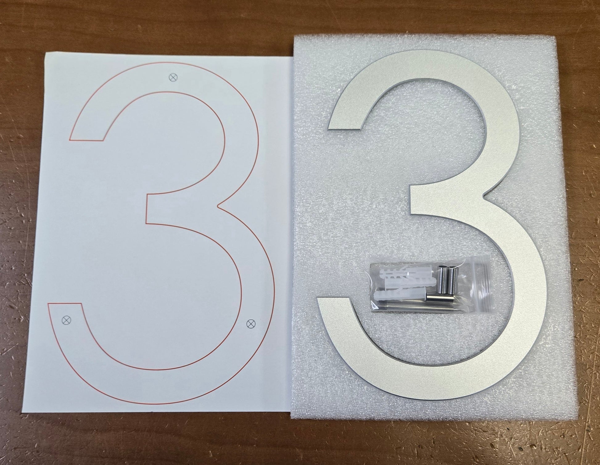 LARGE Floating or Standard 8" House Numbers Silver Rust Proof