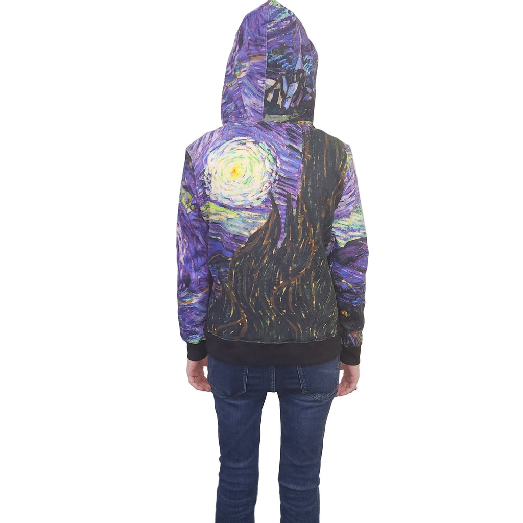 Van Gogh Starry Nights Pull Over Hoodie Zippered