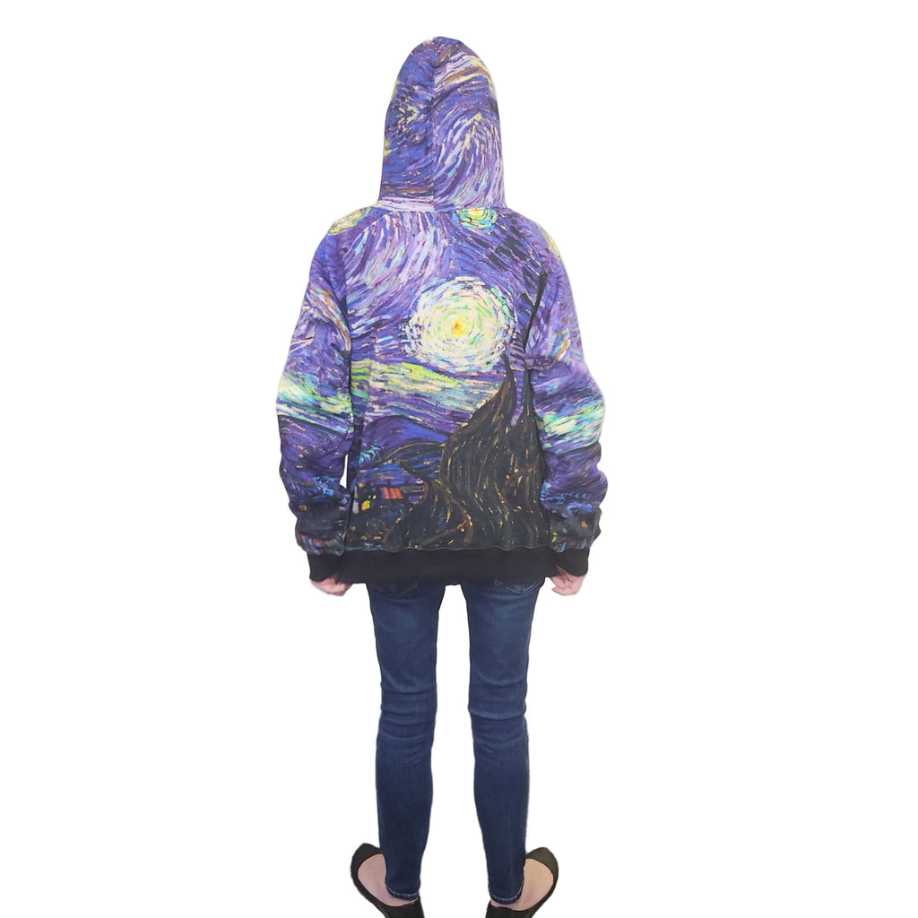 Van Gogh Starry Nights Pull Over Hoodie Zippered