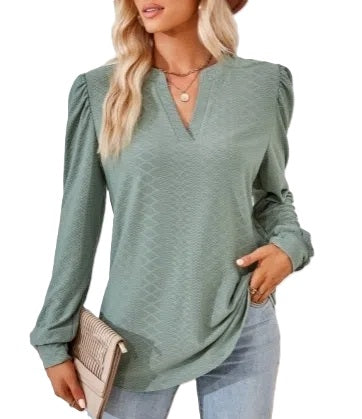 Women's V-Neck Elegant Ceremony Fashion Shirt Top Fashion Casual Shirt