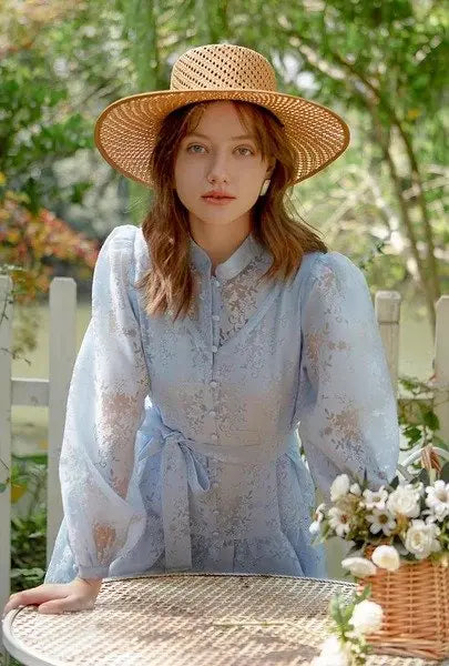 Petite Studio Boulder Dress -Sky Organza