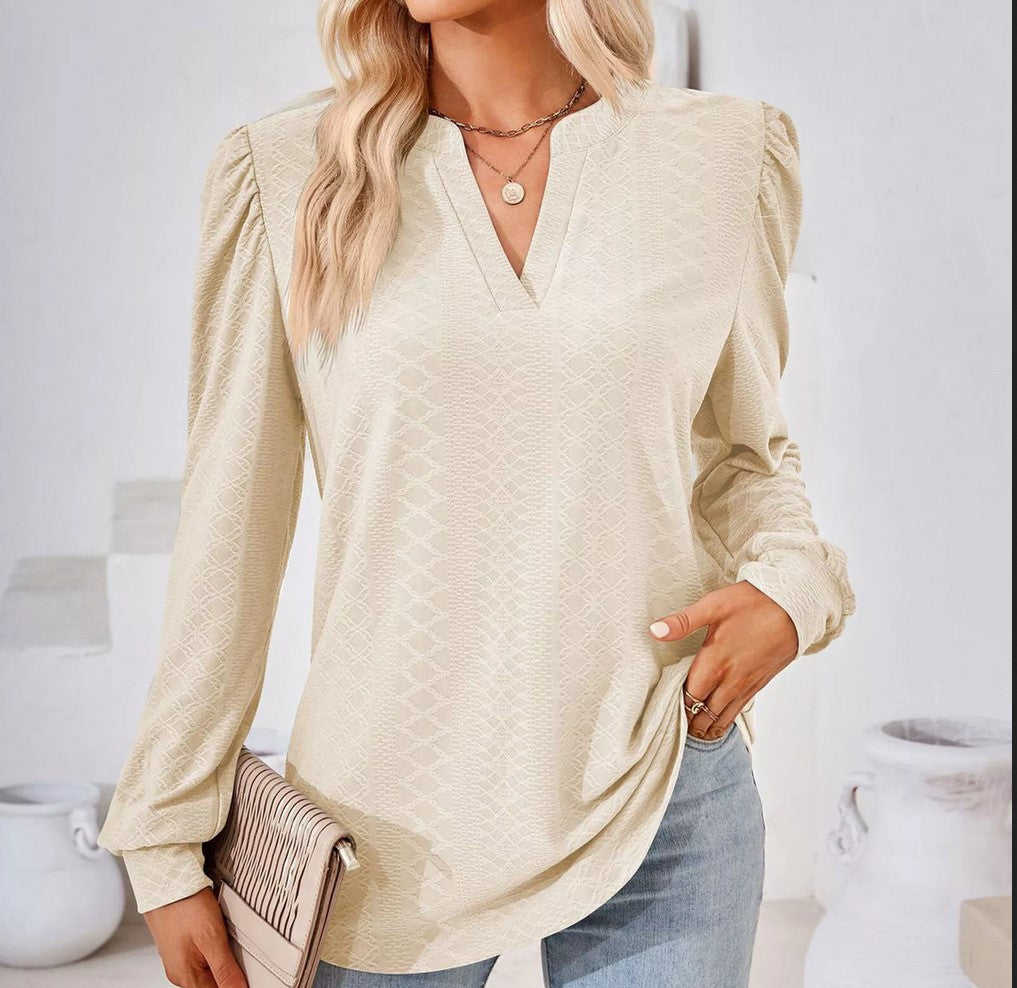 Women's V-Neck Elegant Ceremony Fashion Shirt Top Fashion Casual Shirt