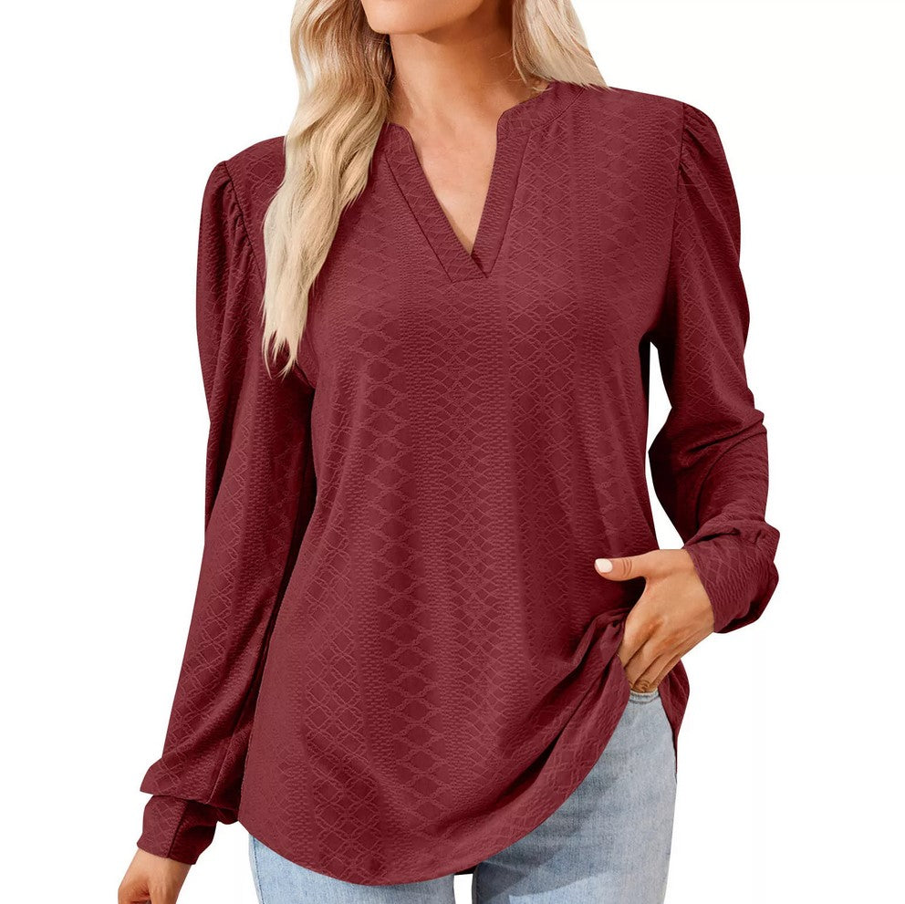 Women's V-Neck Elegant Ceremony Fashion Shirt Top Fashion Casual Shirt