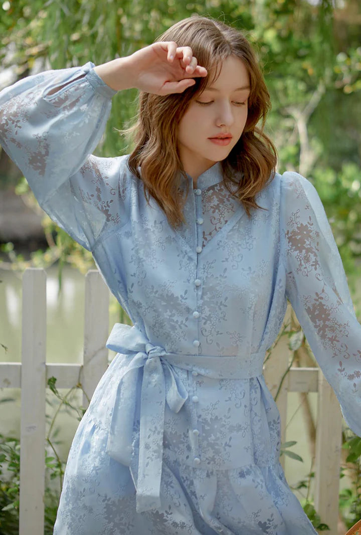 Petite Studio Boulder Dress -Sky Organza