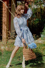 Petite Studio Boulder Dress -Sky Organza