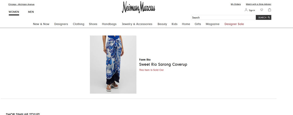 Brand New In Orginal Package Farm Rio  Sweet Sarong Coverup Sold At Neiman Marcus