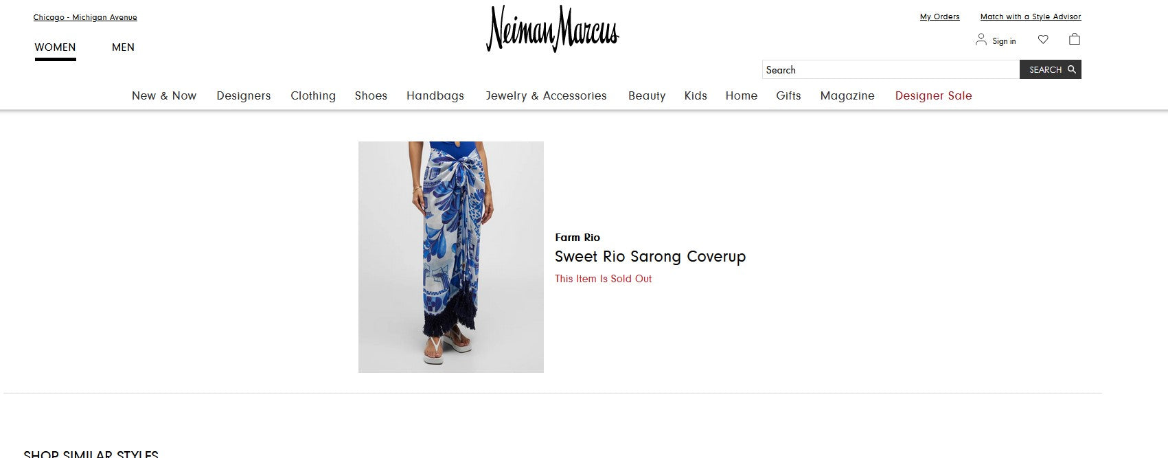 Brand New In Orginal Package Farm Rio  Sweet Sarong Coverup Sold At Neiman Marcus