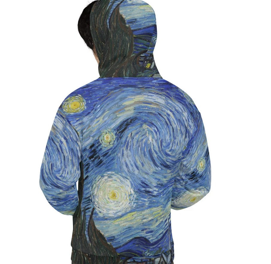 Van Gogh Starry Nights Pull Over Hoodie Zippered