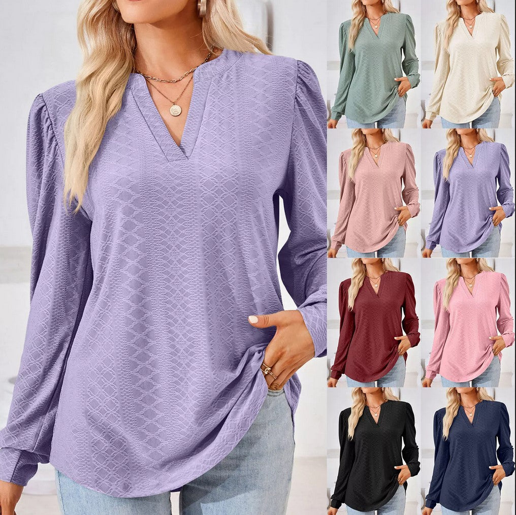 Women's V-Neck Elegant Ceremony Fashion Shirt Top Fashion Casual Shirt