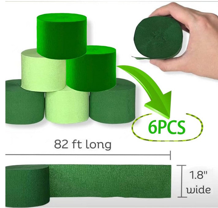 Streamers 8 Rolls 656ft Crepe Paper Streamer  with free Panda Keychain lot of 5